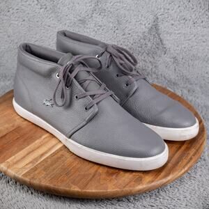 Lacoste Asparta Men's Gray Leather Shoes Boots Lifestyle Sneakers Size 13